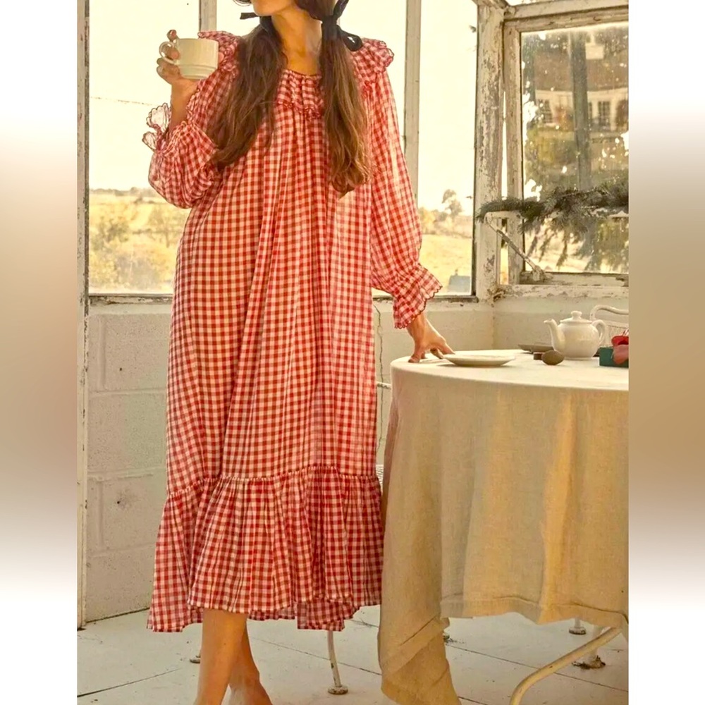 Down Red/White Solaris dress